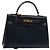 Hermès Hermes Kelly Black Box Calf with Gold Hardware 32 Marineblau
