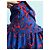 Abito in seta Yves Saint Laurent blu elettrico e rosso - vista 5