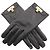 Hermès Kelly Handschuhe - Kurze schwarze Lederhandschuhe für Damen