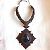 Autre Marque Collana Argentin Micromacramé Obsidiana Occhio Celeste Nero Marrone chiaro - vista 4