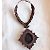 Autre Marque Collana Argentin Micromacramé Obsidiana Occhio Celeste Nero Marrone chiaro - vista 7