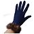 Autre Marque Blaue Handschuhe mit Visonbesatz Braun