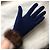 Autre Marque Blaue Handschuhe mit Visonbesatz Braun - Ansicht 2