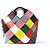 NUOVA BORSA A MANO LOEWE CESTA IN PELLE INTRECCIATA MULTICOLORATO A QUADRI Multicolore - vista 3