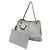 BOLSA DE MÃO CHANEL BOLSA DE COMPRAS CAMÉLIA COURO SUEDE CINZA BOLSA TOTE - vista 2