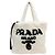 Borsa tote in terry con lettering Prada Bianco