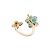 Anello Chaumet, "Hortensia Eden", oro rosa, diamanti e turchesi. - vista 3
