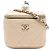 Chanel Mini Vanity Case in Caviar Iridescente Marrone con Catena e Perla in Alto Beige