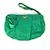 Pochette per trucco in nylon verde Prada