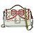 Fendi Double Baguette in pelle ricamata con borchie micro Bianco