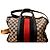 Gucci Boston Handtasche Blau und Rot Stoff