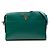 Prada Grünes Bicolor Saffiano Vernice Esplanade Umhängetasche