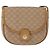 Céline Celine Vintage Macadam Schultertasche aus Canvas und Leder Beige