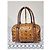 Borsa Boston con tasca frontale in tela rivestita e pelle MCM Visetos Cognac/Marrone - vista 4