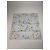 Sciarpa floreale vintage Balmain azzurro chiaro giallo bianco Turchese