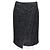Falda de tweed con ribetes de cuero Erdem Negro