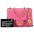 Chanel Mini Quadrado Rosa Clássico em Couro de Cordeiro com Pérolas e Fecho Simples - vista 10