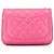 Chanel Mini Quadrado Rosa Clássico em Couro de Cordeiro com Pérolas e Fecho Simples - vista 3