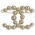 Barrette en perles dorées CC de Chanel