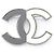 Spilla Chanel Coco Mark in acciaio inossidabile Nero Argento Bianco