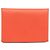 Tarjetero Calvi Duo de cuero Epsom de Hermès en naranja