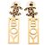 Orecchini Chanel Gold CC placcati in oro con strass, modello Boy, con chiusura a pressione. D'oro