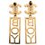 Orecchini Chanel Gold CC placcati in oro con strass, modello Boy, con chiusura a pressione. D'oro - vista 2