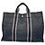 Vintage Hermès Canvas Tote Bag Schwarz Grau