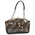 Pochette in PVC su seta stampata Louis Vuitton Charms Marrone