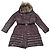 Abrigo Moncler de plumas gris oscuro con cuello de piel Gris antracita