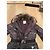 Abrigo Moncler de plumas gris oscuro con cuello de piel Gris antracita - vista 3