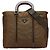 Borsa Prada con placca logo triangolare in khaki e marrone Cachi