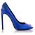 Saint Laurent Metallic blaue Peeptoe-Pumps Metallisch