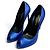 Saint Laurent Metallic blaue Peeptoe-Pumps Metallisch - Ansicht 13