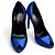 Saint Laurent Metallic blaue Peeptoe-Pumps Metallisch - Ansicht 2