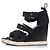 Sandalo con zeppa in suede Balenciaga Nero - vista 2