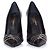 Pumps in pelle nera con zip Saint Laurent Nero - vista 3