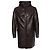Parka in pelle marrone con cappuccio Prada