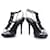 Sandales à bride en cuir noir Yves Saint Laurent  - vue 4