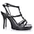 Sandales à bride en cuir noir Yves Saint Laurent  - vue 6