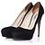 Décolleté platform in suede nero Prada.