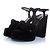 Sandali platform Bianca 85 in velluto a coste di Saint Laurent Nero