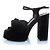 Sandali platform Bianca 85 in velluto a coste di Saint Laurent Nero - vista 2