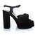 Sandali platform Bianca 85 in velluto a coste di Saint Laurent Nero - vista 4