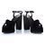 Sandali platform Bianca 85 in velluto a coste di Saint Laurent Nero - vista 6