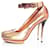 Lanvin Metallic python ankle strap pumps Golden  - view 2
