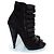 Sandali con cinturino in vernice e suede Gucci Olimpia Nero - vista 5