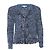 Maje Strick-Cardigan mit Fransen und Lurex. Blau