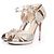 Jimmy Choo Glitter fabric platform sandals. Silvery Metallic