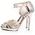 Jimmy Choo Glitter fabric platform sandals. Silvery Metallic - view 2